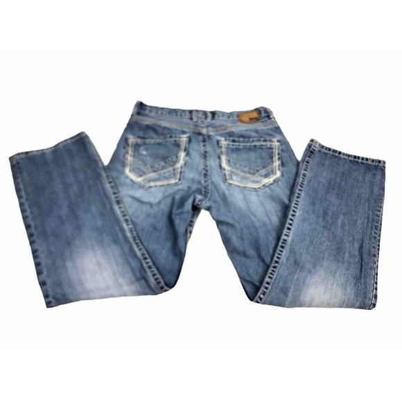 BKE Tyler Straight Medium Wash Jeans Men’s Size 33R X 31 Distressed - Picture 7 of 11